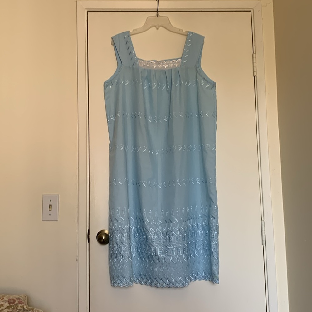 Intimate Night Sleep Shirt Pijama Gown Eyelet border fabric Handmade Size 1X
